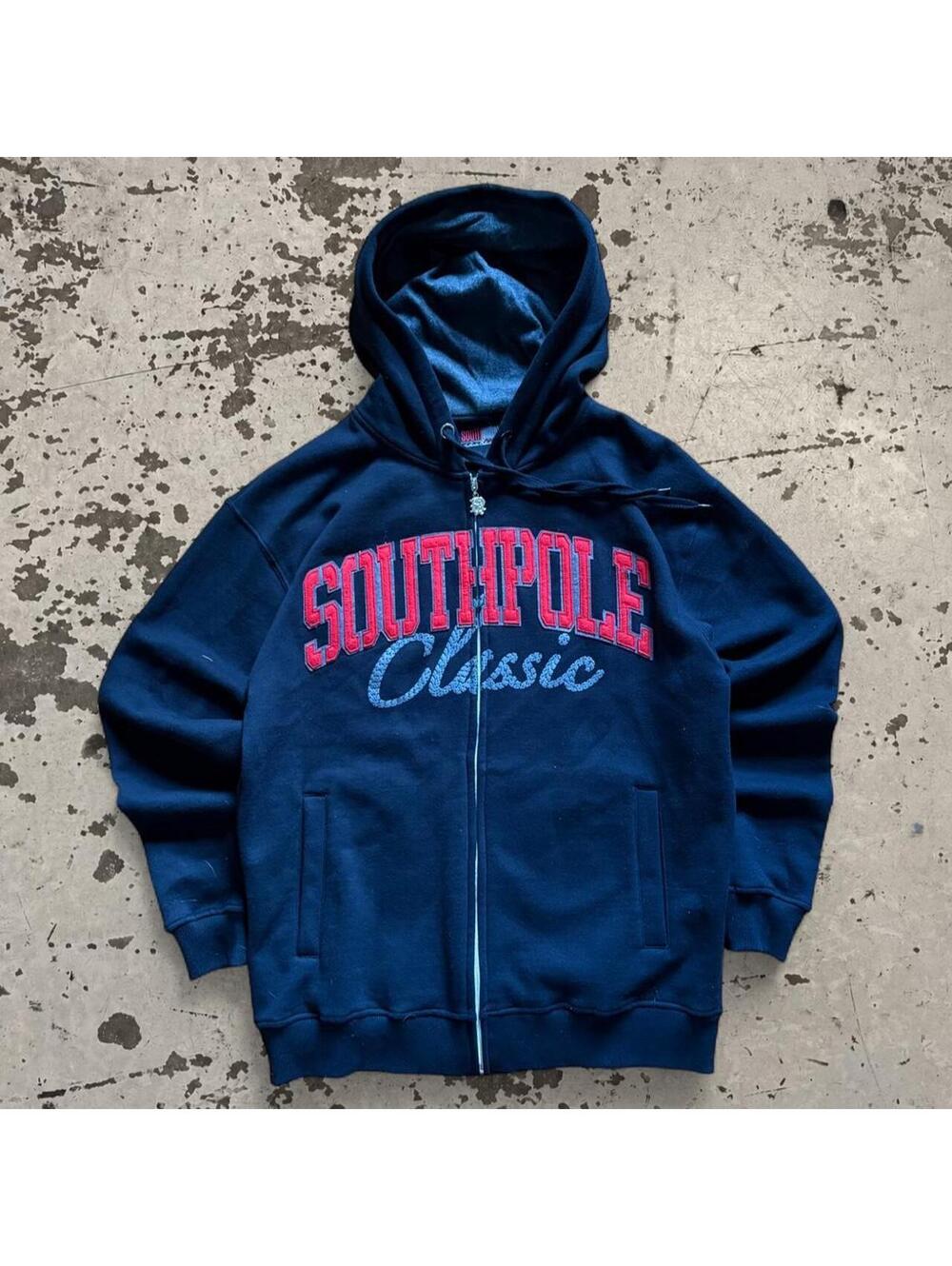 Mens Vintage Y2K Southpole Zip Up Hoodie Size S